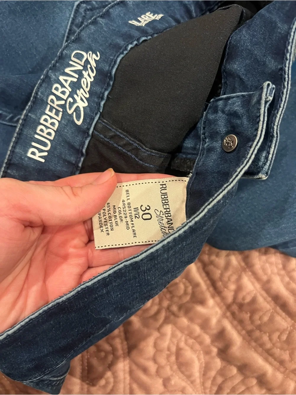 High-Rise Dark Blue Flare Jeans for Women
